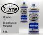 Preview: Honda, Bright Silver Metallic, 835: 400ml Sprühdose + 400ml Klarlack - Set, von ATW Autoteile West.
